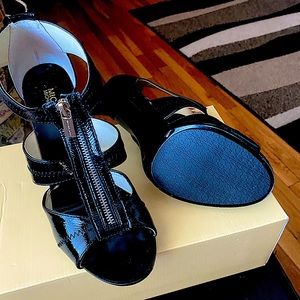 Michael Kors -Berkley Strap, Black Crinkled Patent. Style is 40T8BRXA2A.